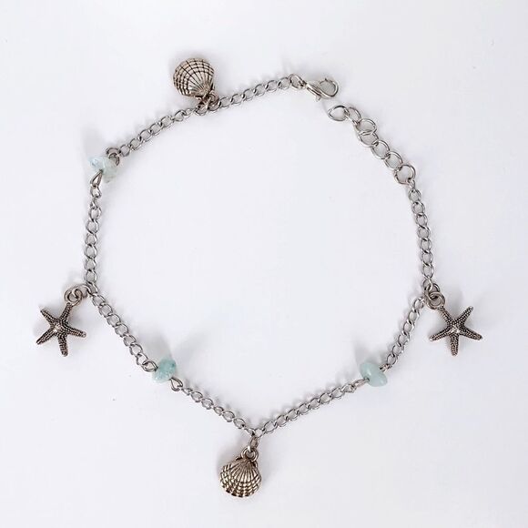 💙Amazonite Crystals Anklet  - Picture 2 of 3